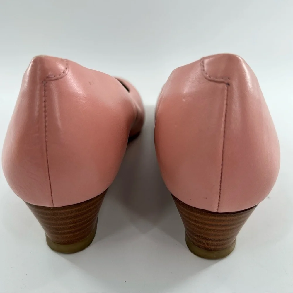 SaS womens heels size 10 pink Italian leather wedges orthopedic